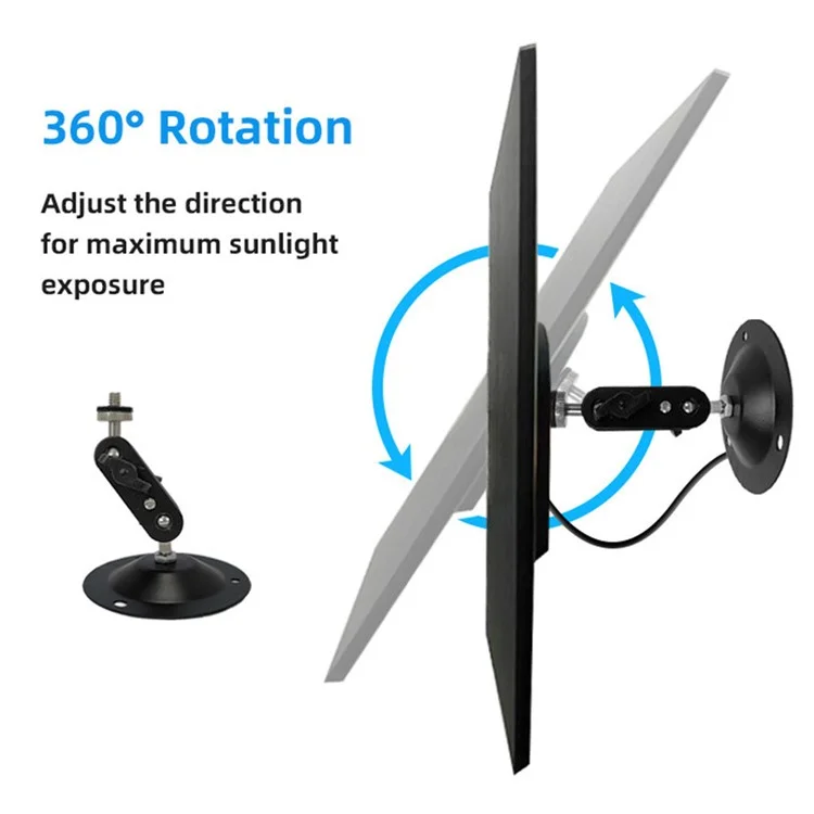 IP090 10W 360 Degree Rotating Outdoor Solar Panel for Monitor Camera with Type-C Plug (Without USB Port)