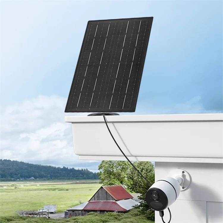 IP090 10W 360 Degree Rotating Outdoor Solar Panel for Monitor Camera with Type-C Plug (Without USB Port)