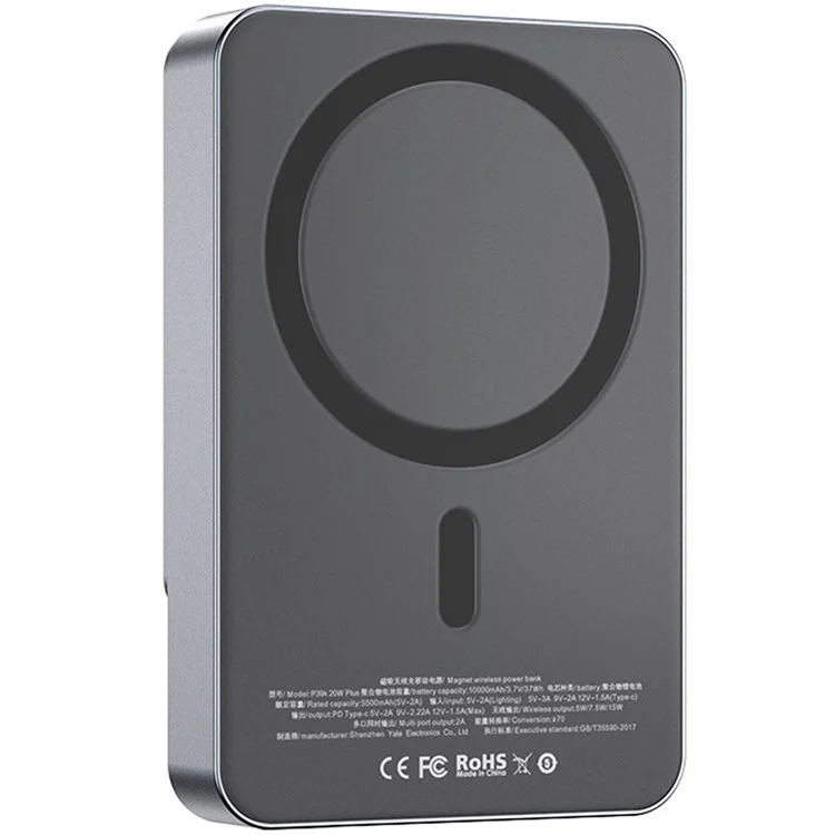 AWEI P39K 10000mAh Mini Phone Charger Magnetic Wireless Charging Power Bank with Digital Display