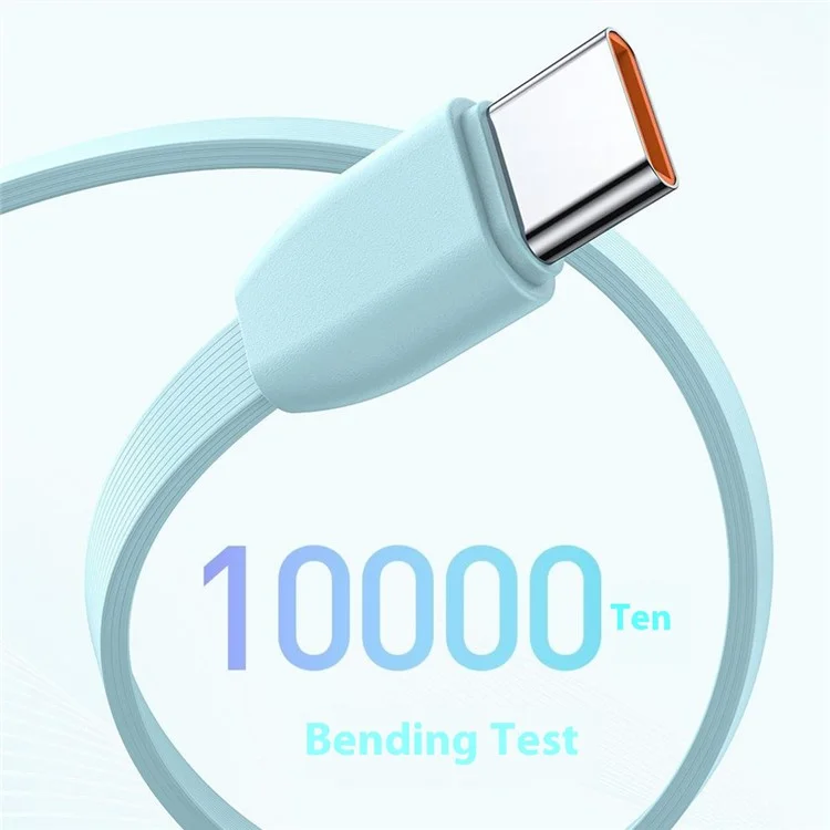AWEI P86K 10000mAh 22.5W Power Bank Portable Phone Charger with Built-In Type-C Cable - Lake Blue