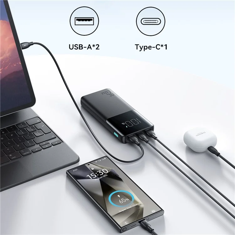 Joyroom JR-PBF20 10000mah 25W Batteria Esterna Digitale Power Charge Bank Digital - Nero