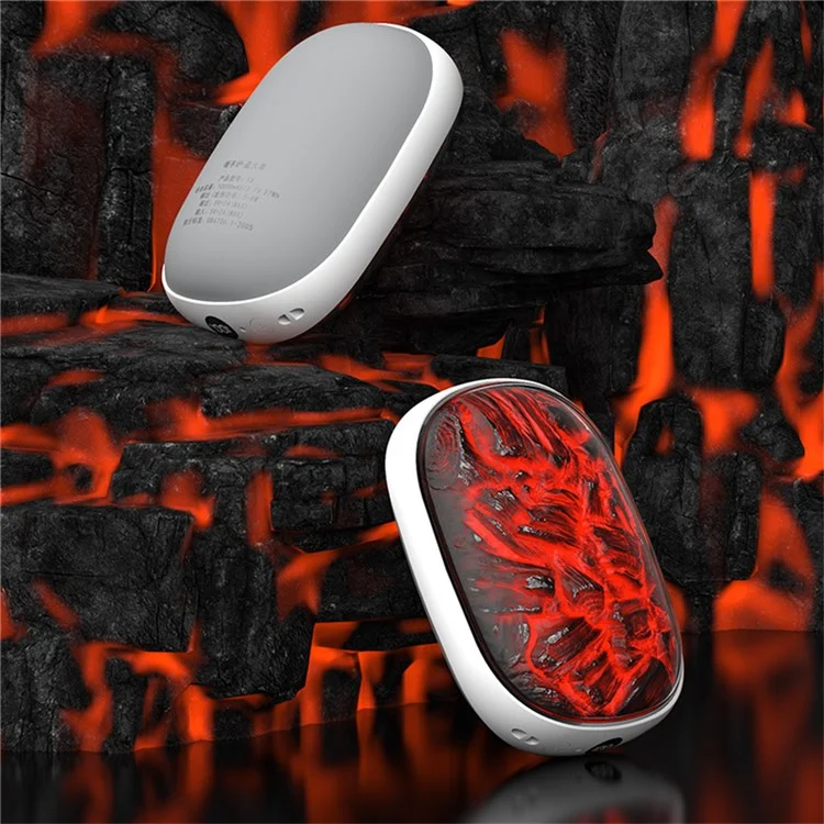 X6 10000mAh Power Bank 3-Gear Temperature Charcoal Fire Design Winter Electric Hand Warmer - Branco