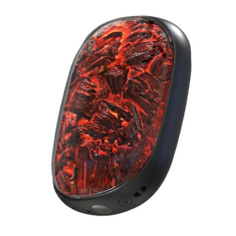 X6 10000mAh Powerbank 3-nivåer Temperatur Kolbäddsljus Design Vinter Elhandvärmer - Svart