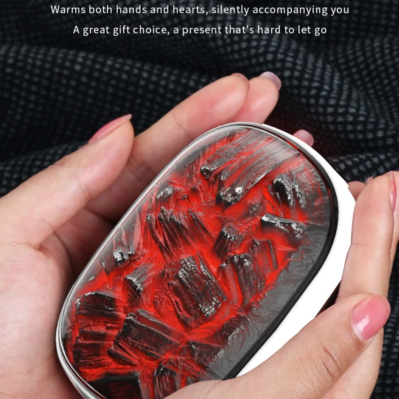 X6 10000mAh Powerbank 3-nivåer Temperatur Kolbäddsljus Design Vinter Elhandvärmer - Svart