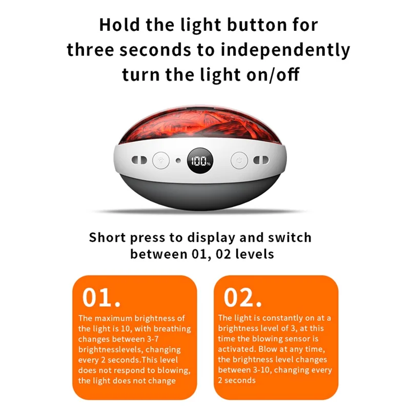 X6 10000mAh Powerbank 3-nivåer Temperatur Kolbäddsljus Design Vinter Elhandvärmer - Svart