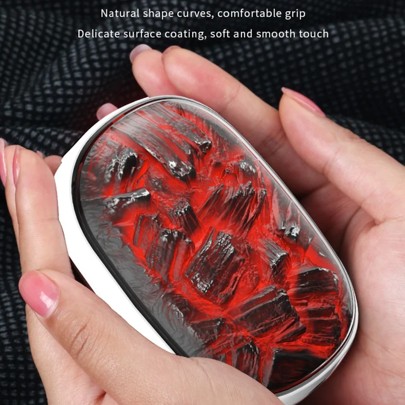 X6 10000mAh Powerbank 3-nivåer Temperatur Kolbäddsljus Design Vinter Elhandvärmer - Svart