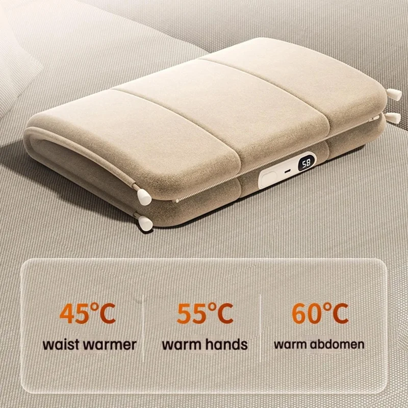 H8 Digital Display 3-Gear Temperature Winter Electric Hand Warmer 10000mAh Power Bank - Brown