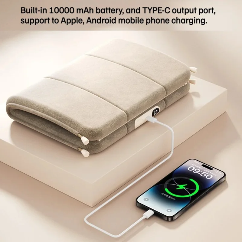H8 Digital Display 3-Gear Temperature Winter Electric Hand Warmer 10000mAh Power Bank - Brown