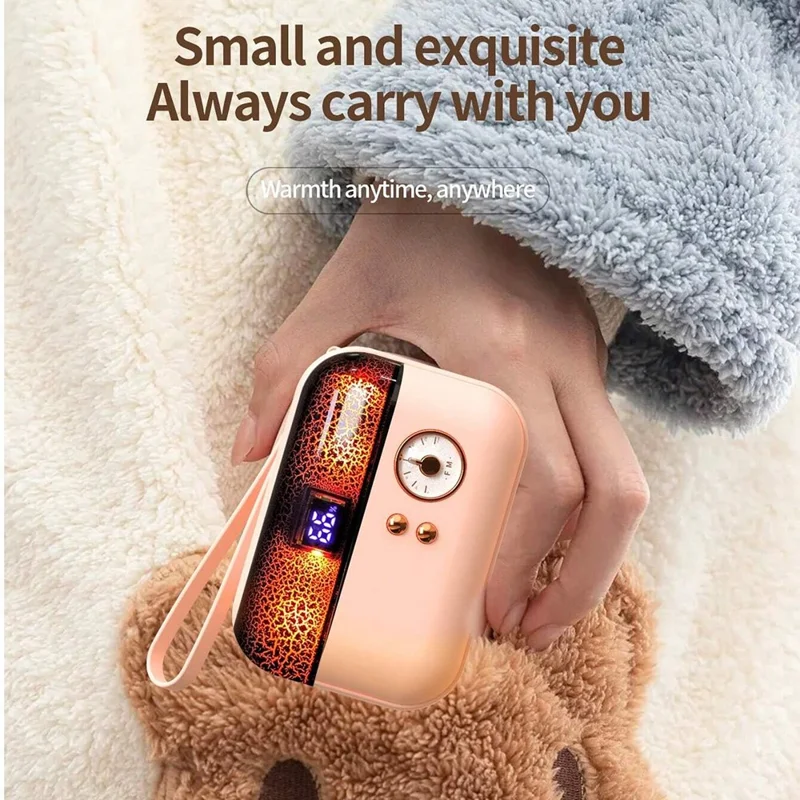 HX-869 4000mAh Winter Electric Hand Warmer Digital Display Power Bank - White