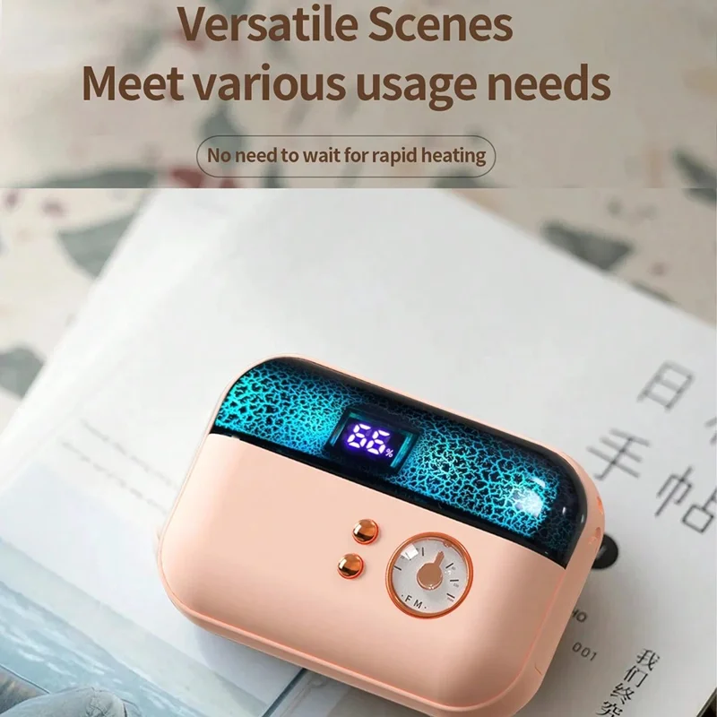 HX-869 4000mAh Winter Electric Hand Warmer Digital Display Power Bank - White