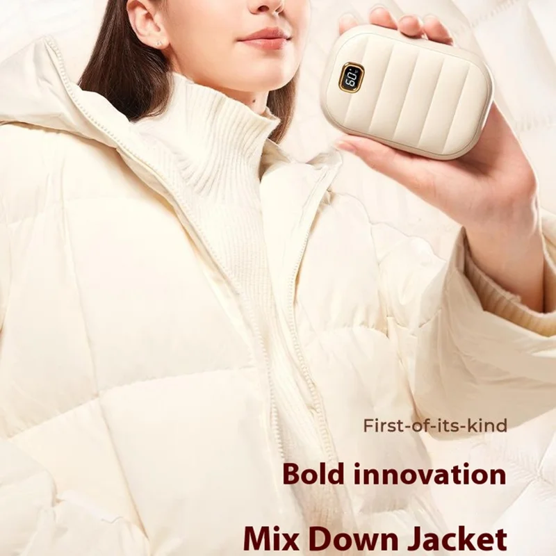 BP823 Digital Display Down Jacke Design Winter Explosionssicheres Handwärmer 4000mah Power Bank - Rosa