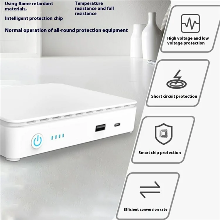 MEIND 10400mAh Mini DC UPS Uninterruptible Power Supply for Router / Optical Modem / Camera
