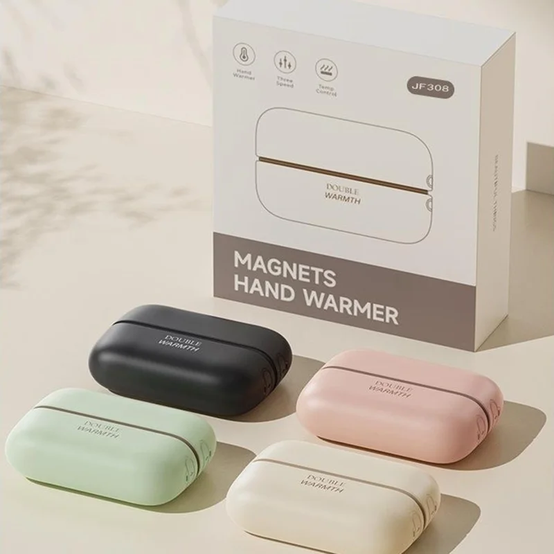 JF308 2-in-1 Splittable Mini Portable Winter Electric Hand Warmer Power Bank - White