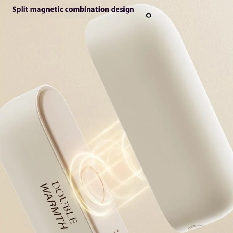 JF308 2-in-1 Splittable Mini Portable Winter Electric Hand Warmer Power Bank - White