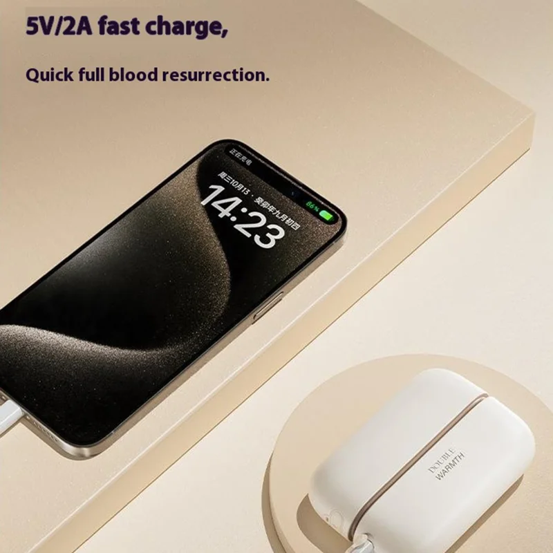 JF308 2-in-1 Splittable Mini Portable Winter Electric Hand Warmer Power Bank - White