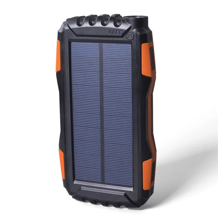 TS-819 Outdoor Wasserdichte 20000mah Solar Power Bank Dual USB Telefon Ladegerät Externe Batterie Mit Led-taschenlampe - Orange