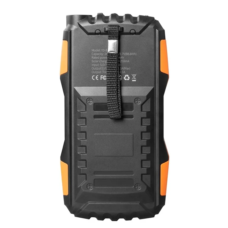TS-819 Outdoor Wasserdichte 20000mah Solar Power Bank Dual USB Telefon Ladegerät Externe Batterie Mit Led-taschenlampe - Orange