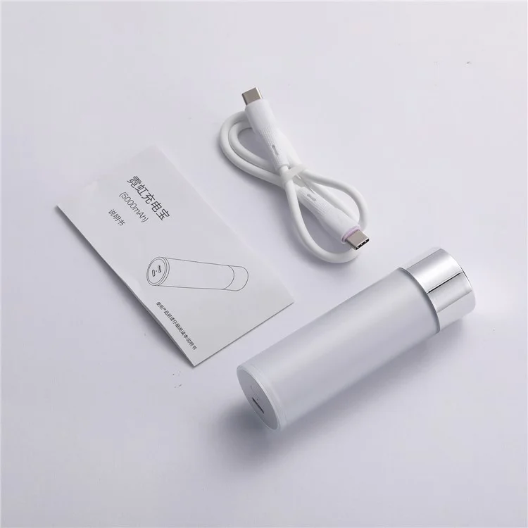 Bulk Purchasing US-P05N Portable Neon Light 5000mAh Power Bank Phone Charger External Battery - Red