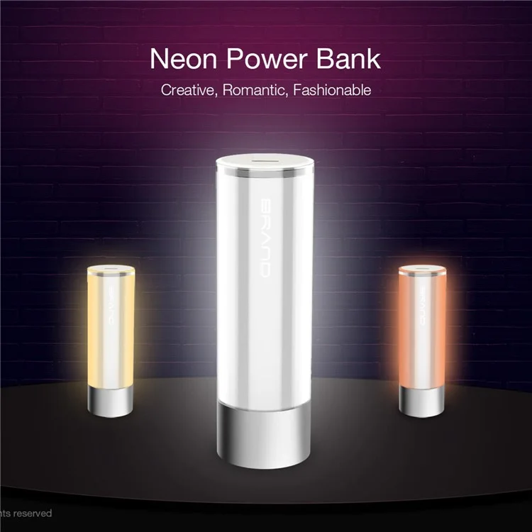 Bulk Purchasing US-P05N Portable Neon Light 5000mAh Power Bank Phone Charger External Battery - Red