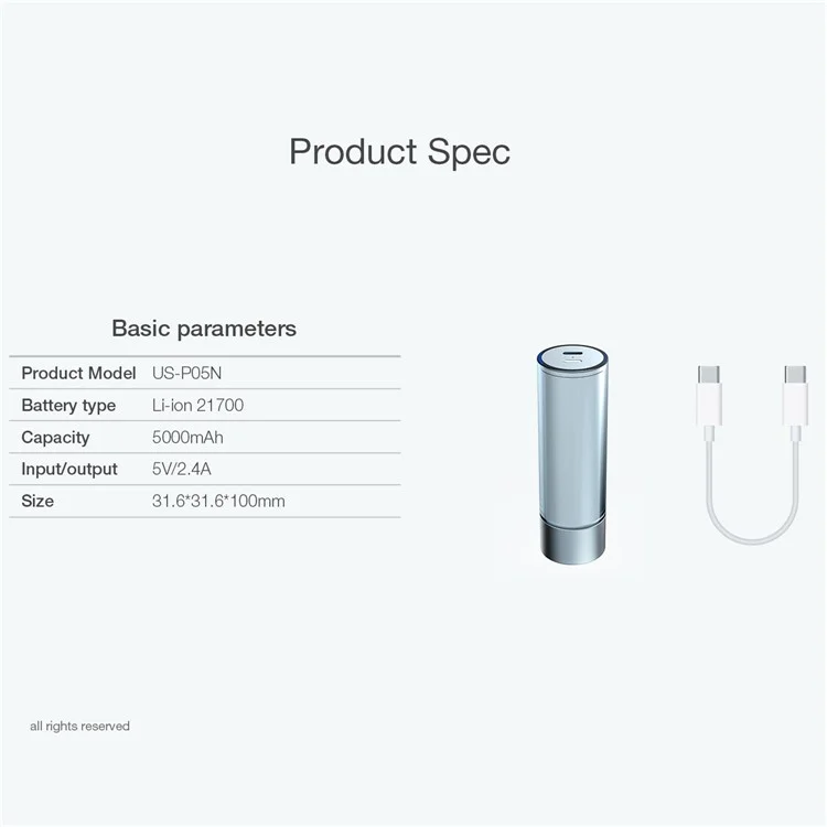 Bulk Purchasing US-P05N Portable Neon Light 5000mAh Power Bank Phone Charger External Battery - Red