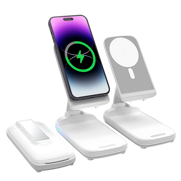 003 10000mah Power Bank Складываемое 15 вт Магнитное Беспроводное Зарядное Устройство.
