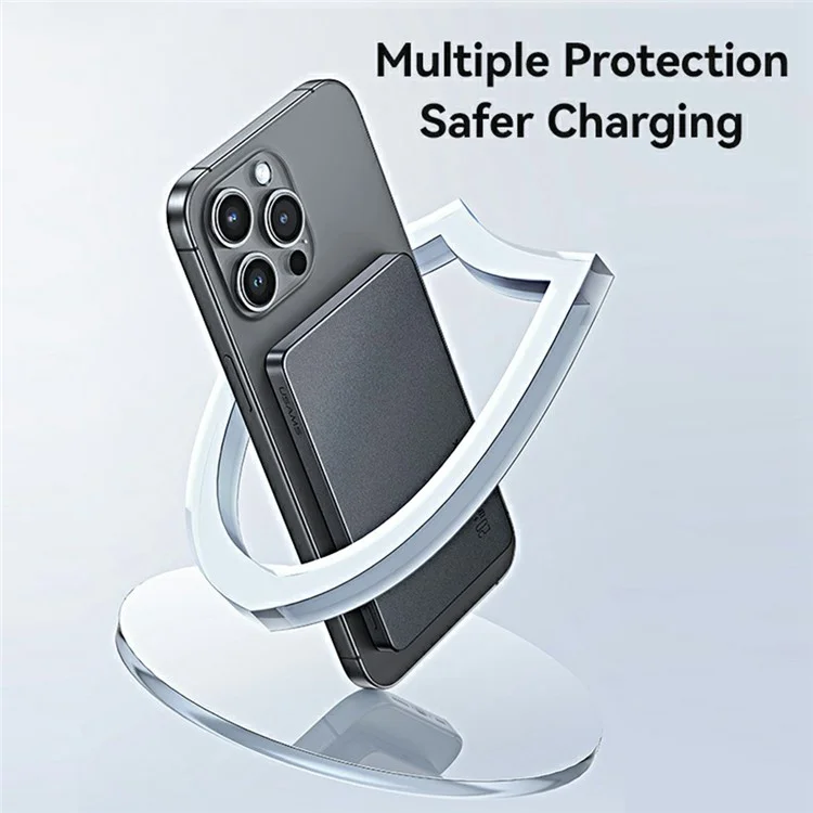 USAMS CD231 Chargeur Portable PD 20W Banque D'alimentation Sans Fil Magnétique 5000mAh Slim Battery Pack Charger - Blanc