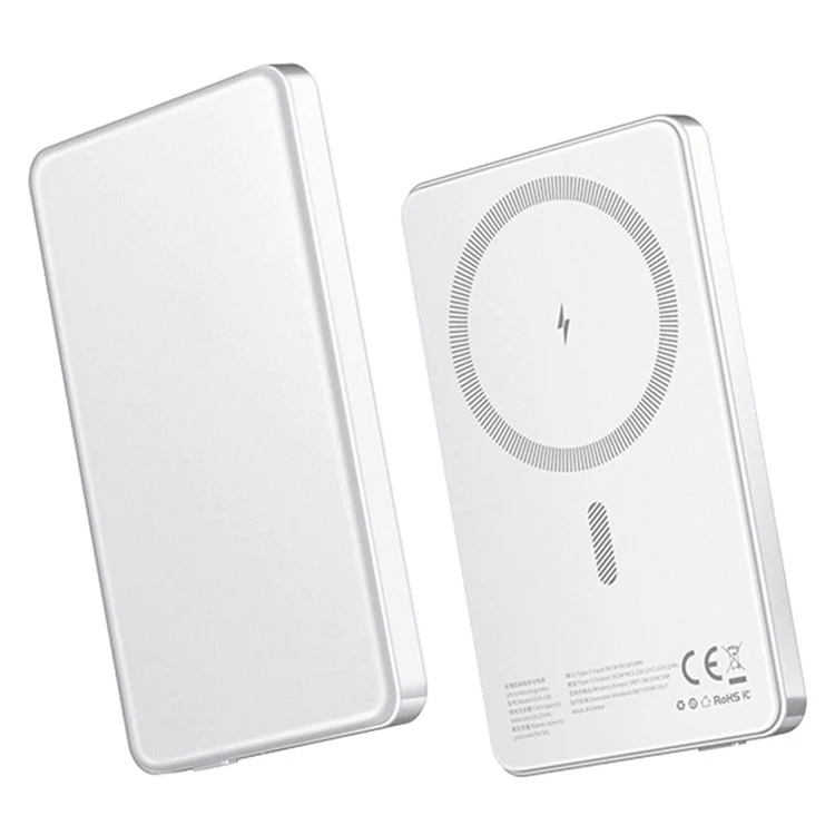 OJD-126 Ultra Thin 5000mAh Power Bank Portable Magnetic Wireless Charging Battery Pack - Silver