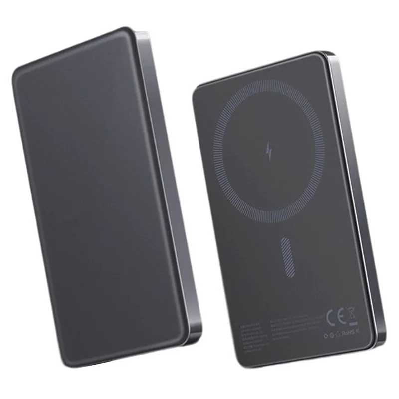 OJD-126 Ultra Thin 5000mAh Power Bank Portable Magnetic Wireless Charging Battery Pack - Black