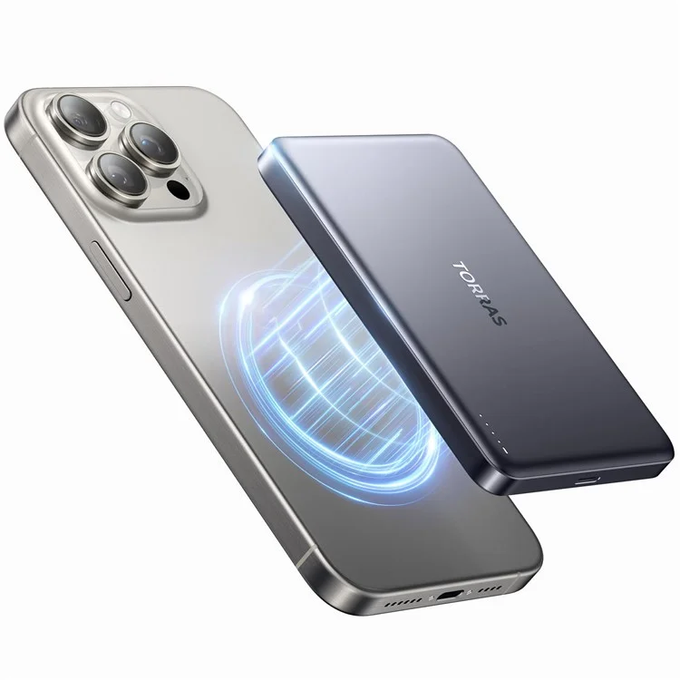 TORRAS Minimag 10000mAh Portable Power Bank Compatible with MagSafe Wireless Charger Power Bank with Qi2 Certification