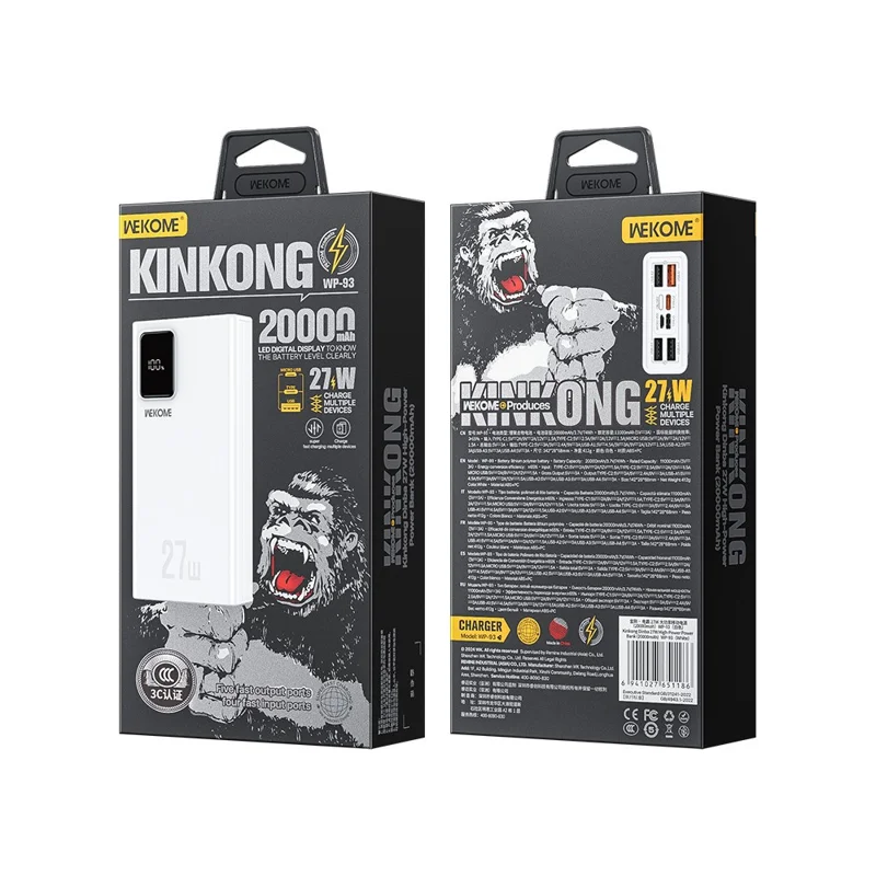 WEKOME WP-93 Kinkong Dinba 27W мощный Power Bank (20000mAh) - белый