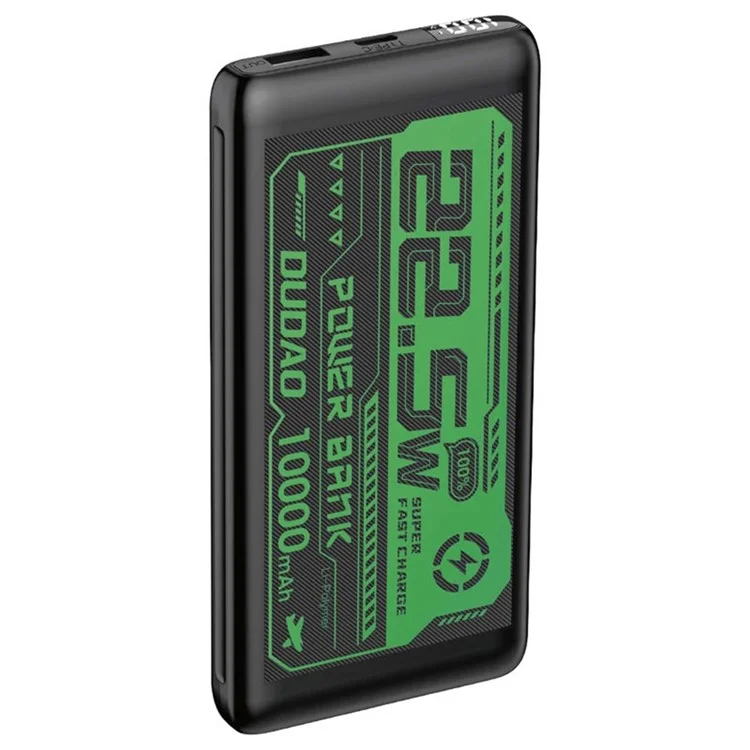 DUDAO K12PQ 10000mAh Power Bank Portable Phone Charger External Battery - Black