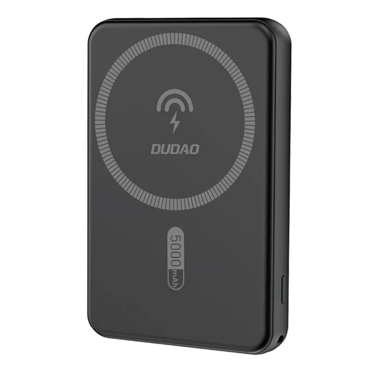 DUDAO K14S Aluminium-Legierung 5000 mAh magnetischer kabelloser Smartphone-Ladegerät Power Bank - Schwarz