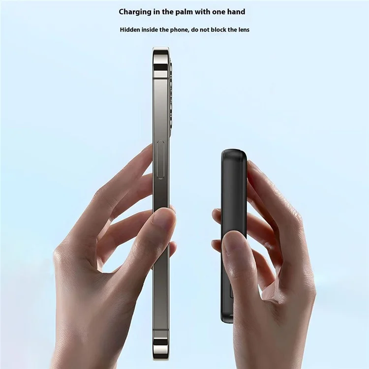 DUDAO K14S Aluminium-Legierung 5000 mAh magnetischer kabelloser Smartphone-Ladegerät Power Bank - Schwarz