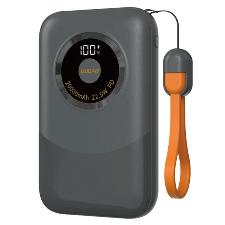 DUDAO K21 20000mAh Power Bank Portable Phone External Battery with Type-C to Type-C Cable - Grey