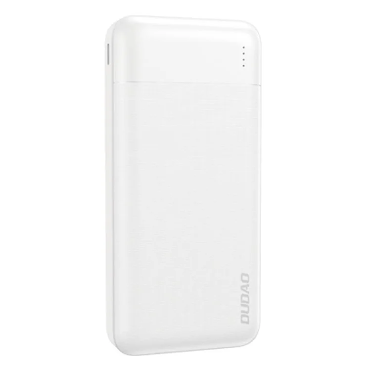 DUDAO K18 20000mAh Power Bank with Dual USB Output Laser Texture Portable Charger - White