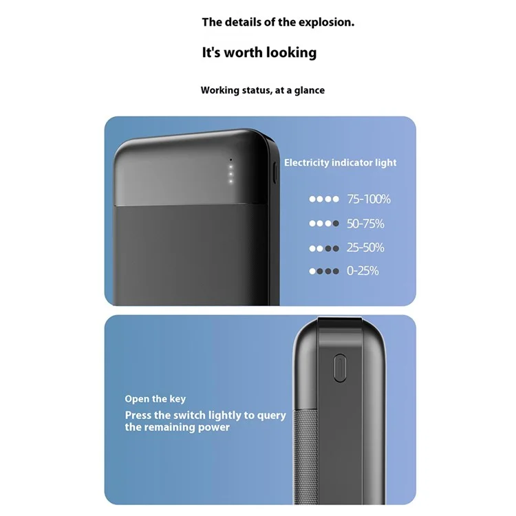 DUDAO K18 20000mAh Power Bank with Dual USB Output Laser Texture Portable Charger - White