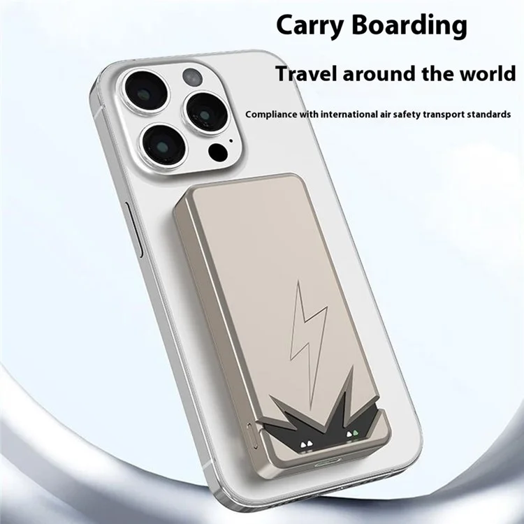 L4B ABS+PC 10000mAh Power Bank 15W Magnetic Phone Wireless Charger - Titanium Gold