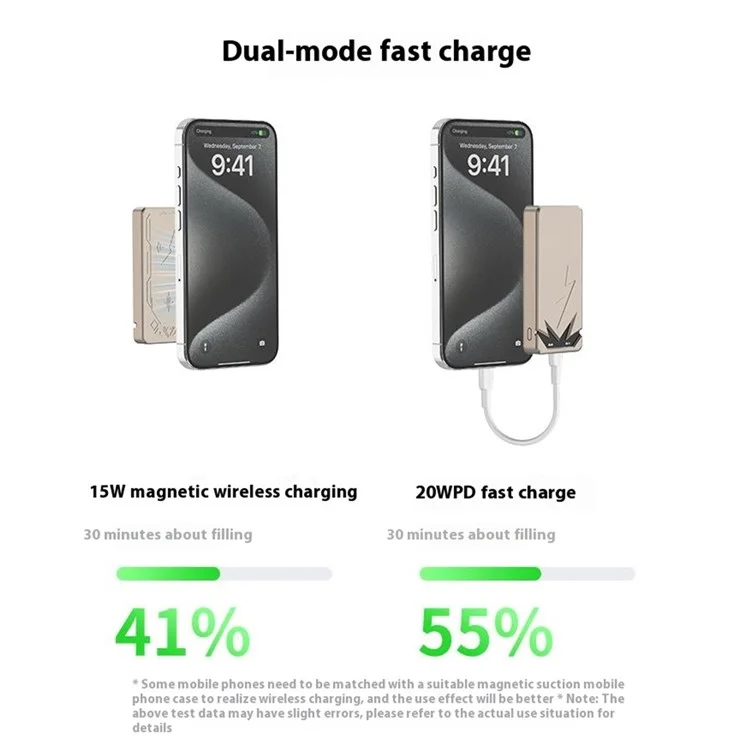 L4B ABS+PC 10000mAh Power Bank 15W Magnetic Phone Wireless Charger - Titanium Gold