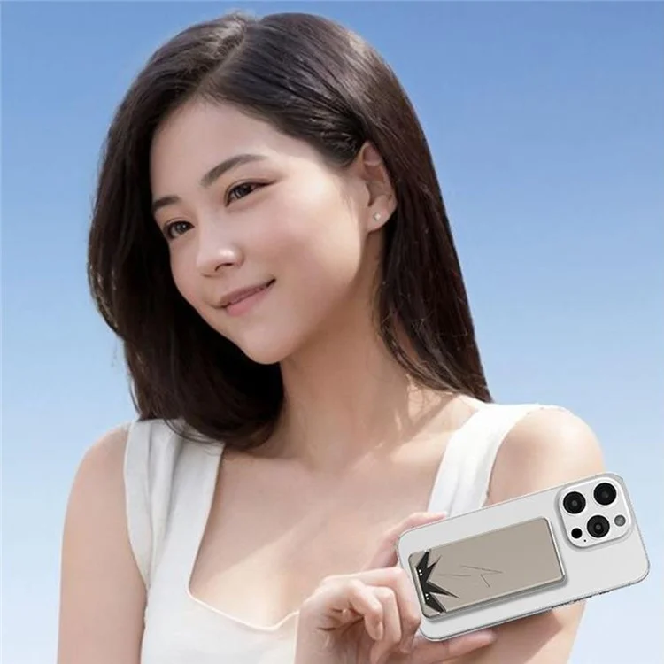 L4B ABS+PC 10000mAh Power Bank 15W Magnetic Phone Wireless Charger - Titanium Gold