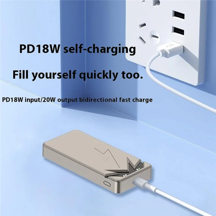 L4A 5000mAh Power Bank 15W Magnetic Phone Wireless Charger - Titanium Gold