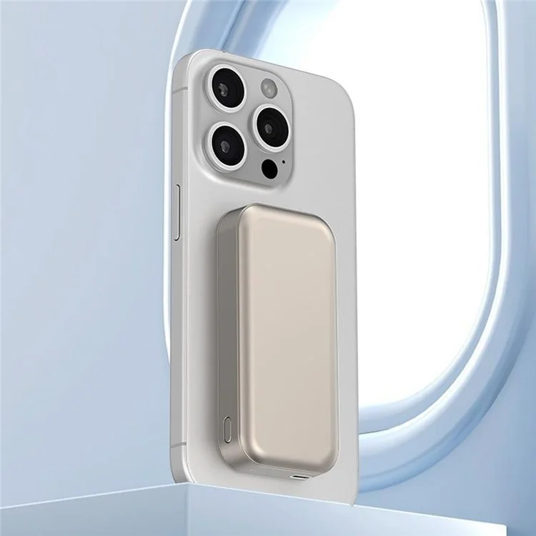 L1B 10000mAh Powerbank, tragbare Mini-15W-magnetische Handyladegerät - Titanium Gold