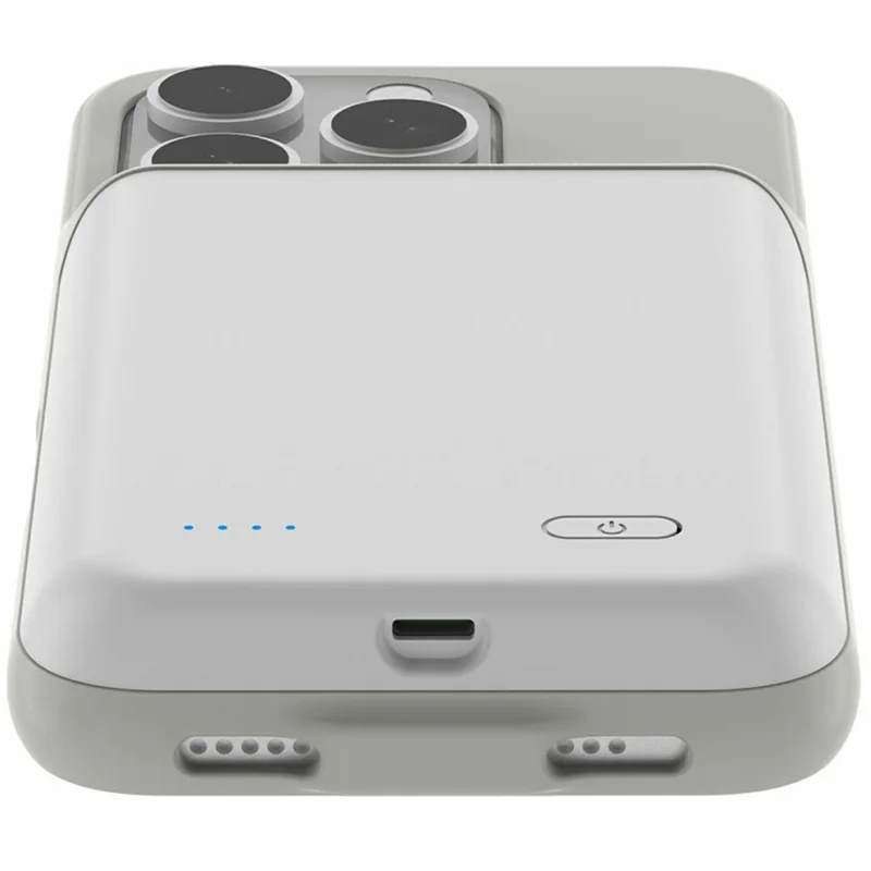 For iPhone 16 Pro Charging Back Case 7000mAh Power Bank Phone Backup Battery Pack - White
