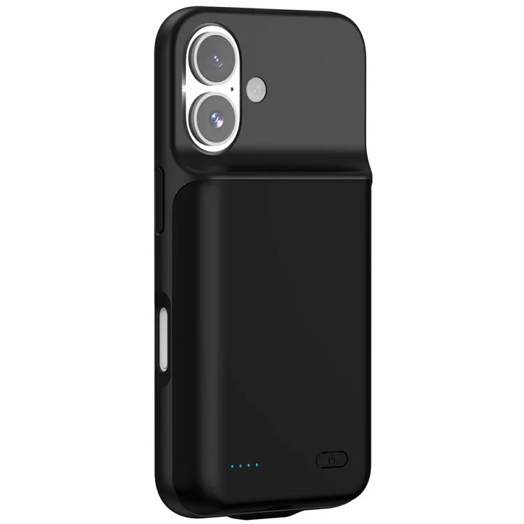 Custodia di ricarica posteriore da 7000 mAh per iPhone 16 Plus, power bank, batteria di backup per telefono - Nero