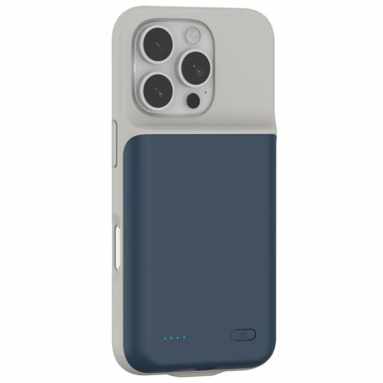 For iPhone 16 Pro Max Charging Back Case 7000mAh Power Bank Phone Backup Battery Pack - Blue