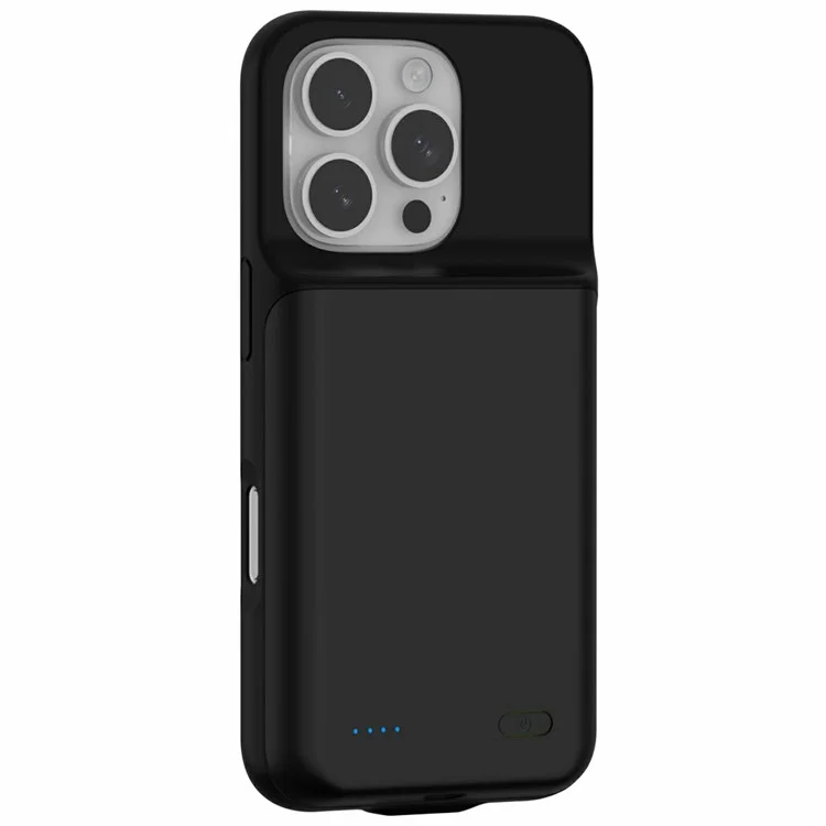 For iPhone 16 Pro Max Charging Back Case 7000mAh Power Bank Phone Backup Battery Pack - Black