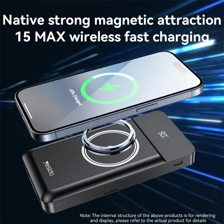YESIDO YP69 Lade-Ständer für Uhr / Kopfhörer / Telefon, 15W kabelloser Lader, 10.000mAh Powerbank
