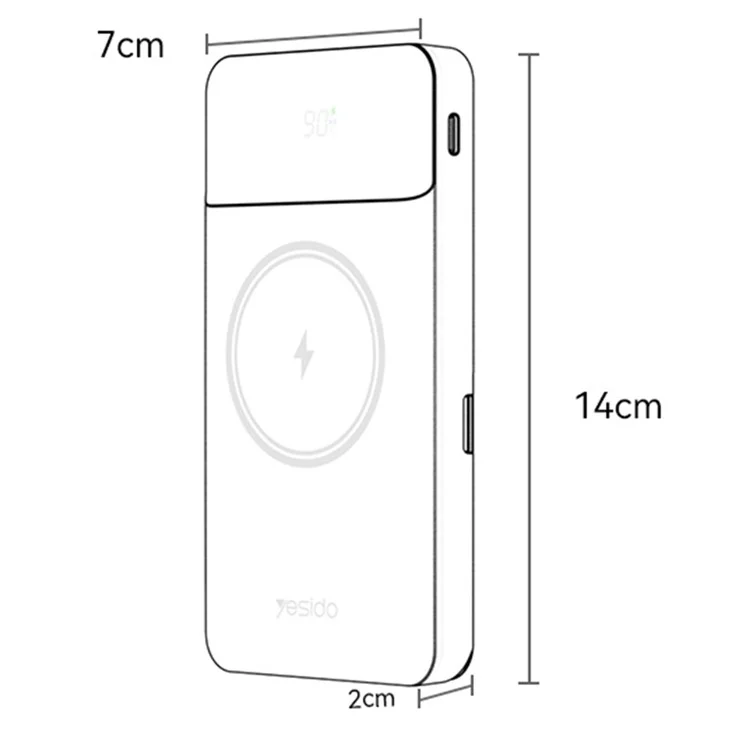 YESIDO YP69 Lade-Ständer für Uhr / Kopfhörer / Telefon, 15W kabelloser Lader, 10.000mAh Powerbank