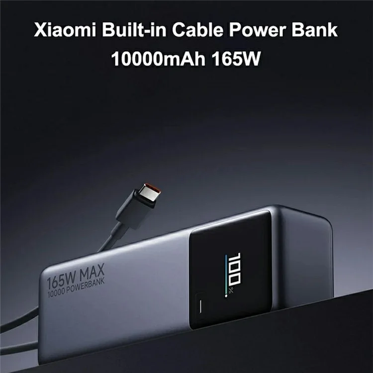 XIAOMI PB1165MI Power Bank 10000mAh 165W Phone Charger with Built-In Type-C Cable