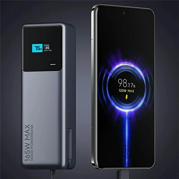 XIAOMI PB1165MI Power Bank 10000mAh 165W Phone Charger with Built-In Type-C Cable