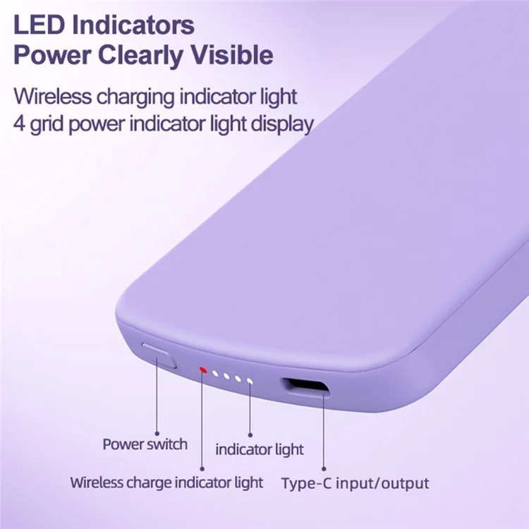 kt-2 Carregador Portátil Magnético sem Fio de 15W 5000mAh - Preto